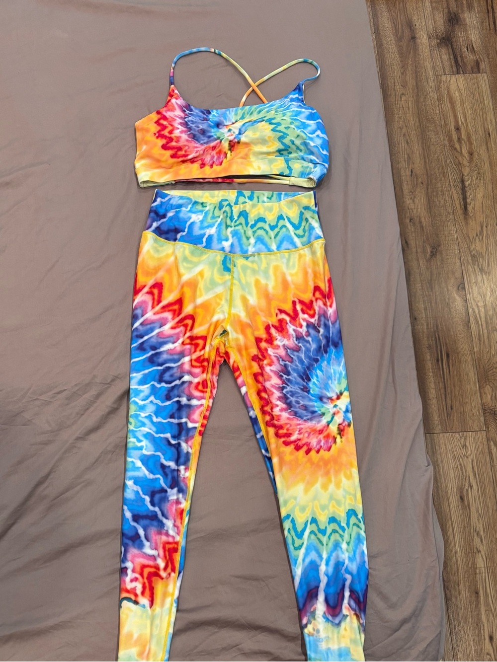 Silverwind Multicolor Tie-Dye Leggings and Crop Top Set